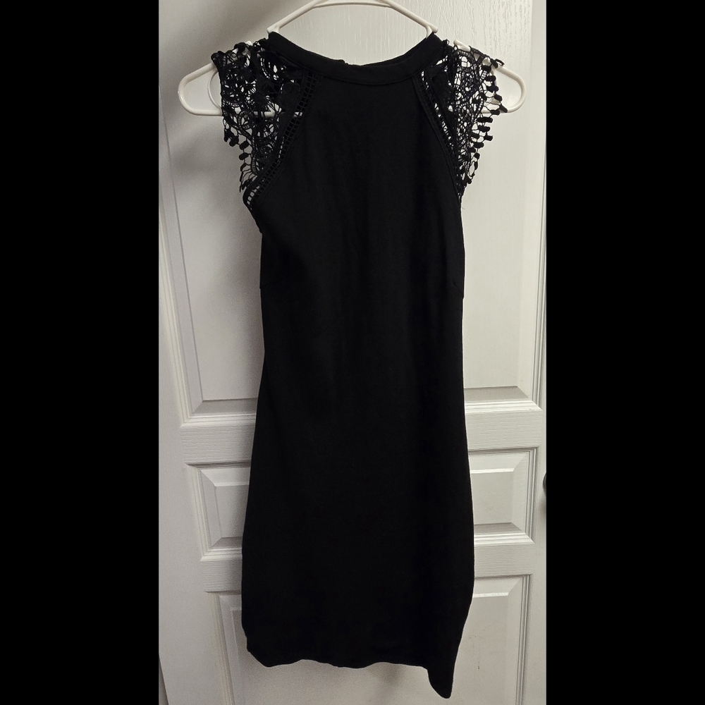 Iris Black Lace Mini Dress